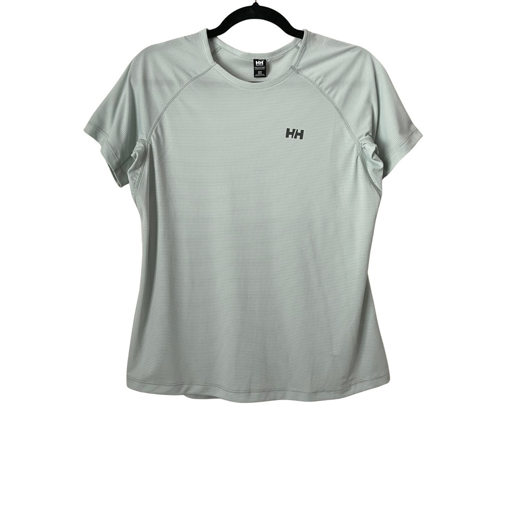 Helly Hansen Top Womens Medium Mint Green Trail Micro Grid Active Shirt Outdoor